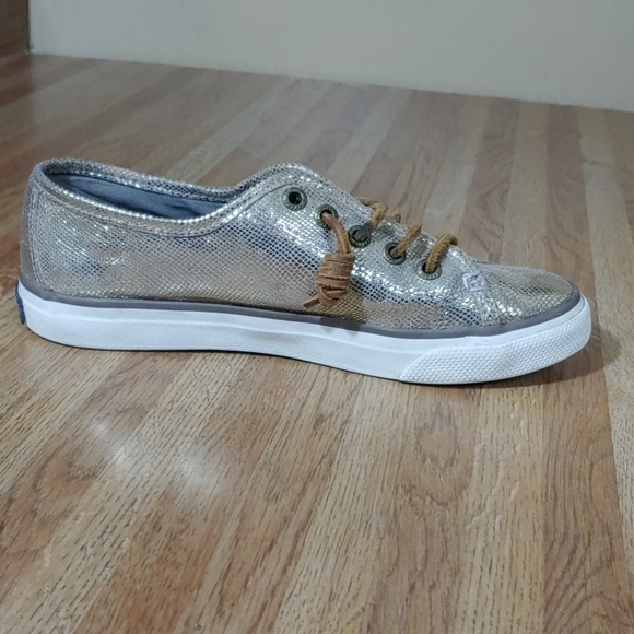 Sperry Seacoast Metallic Python Embossed Sneakers 6 - Picture 7 of 16